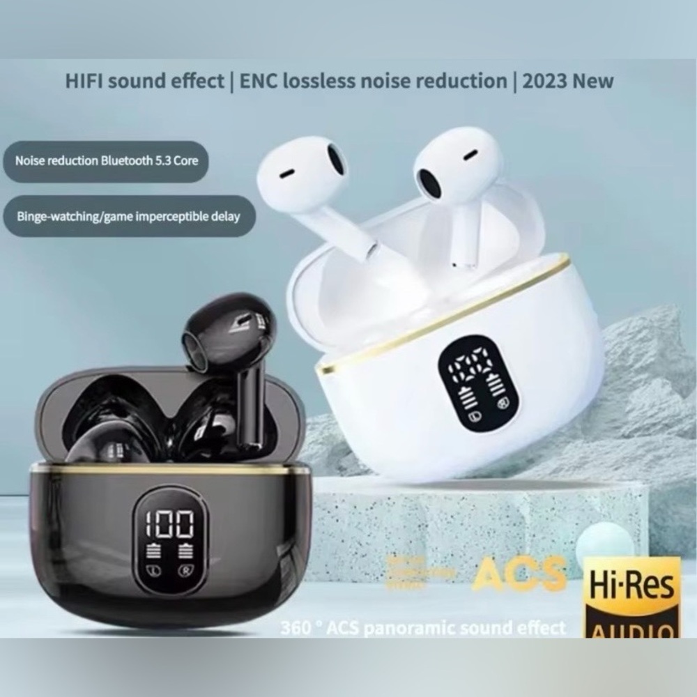 EARBUDS Wireless Bluetooth Earbuds with Charging Case - White or Black